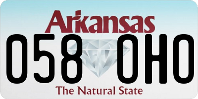 AR license plate 058OHO