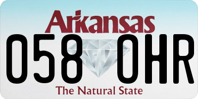 AR license plate 058OHR