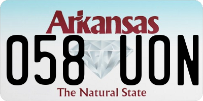 AR license plate 058UON