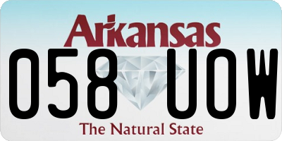 AR license plate 058UOW