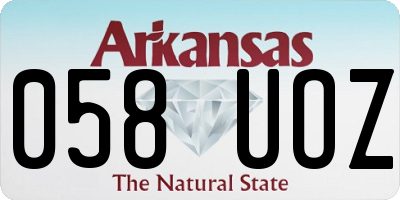 AR license plate 058UOZ