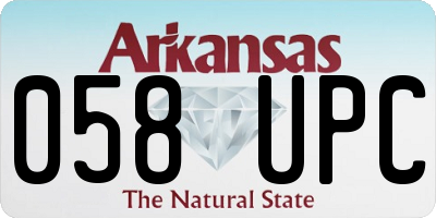 AR license plate 058UPC