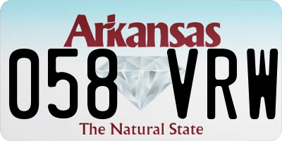 AR license plate 058VRW