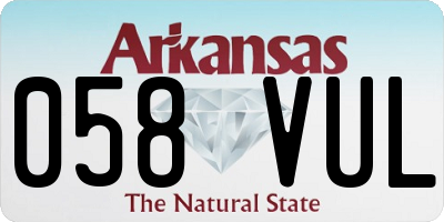 AR license plate 058VUL