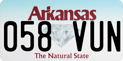 AR license plate 058VUN