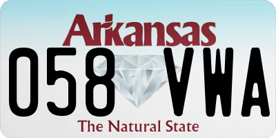 AR license plate 058VWA