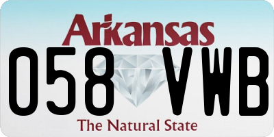 AR license plate 058VWB