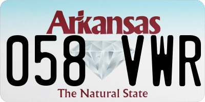 AR license plate 058VWR