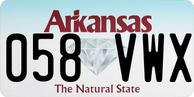AR license plate 058VWX