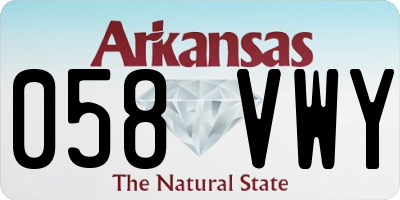 AR license plate 058VWY