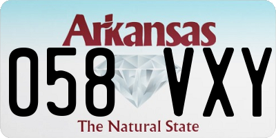 AR license plate 058VXY