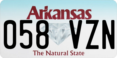 AR license plate 058VZN