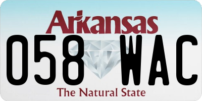 AR license plate 058WAC