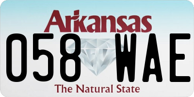 AR license plate 058WAE