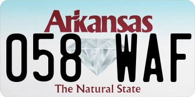 AR license plate 058WAF