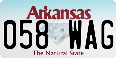 AR license plate 058WAG