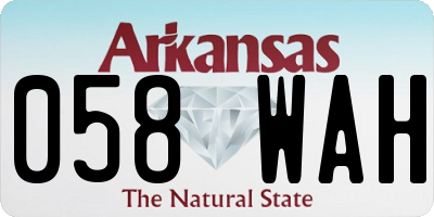AR license plate 058WAH