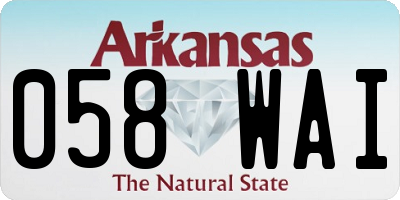 AR license plate 058WAI