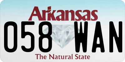 AR license plate 058WAN