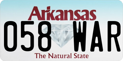AR license plate 058WAR