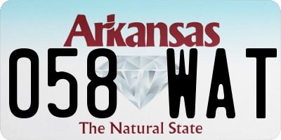 AR license plate 058WAT
