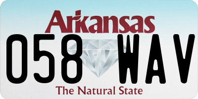 AR license plate 058WAV