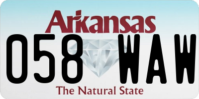 AR license plate 058WAW
