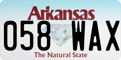 AR license plate 058WAX
