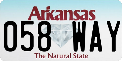 AR license plate 058WAY