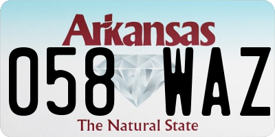 AR license plate 058WAZ