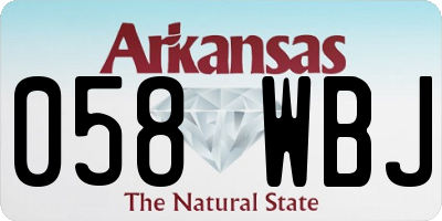 AR license plate 058WBJ