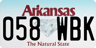 AR license plate 058WBK