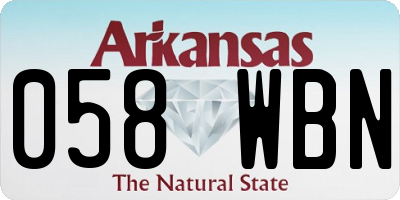 AR license plate 058WBN