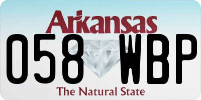 AR license plate 058WBP