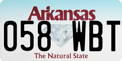 AR license plate 058WBT