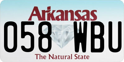 AR license plate 058WBU