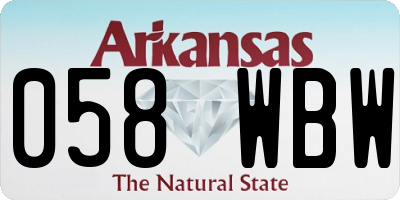 AR license plate 058WBW