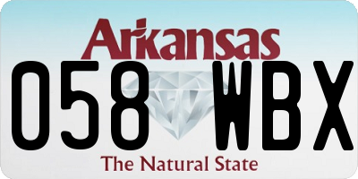 AR license plate 058WBX