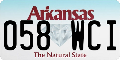AR license plate 058WCI