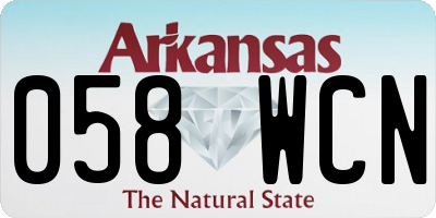 AR license plate 058WCN