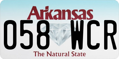 AR license plate 058WCR