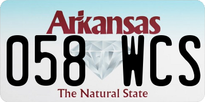AR license plate 058WCS