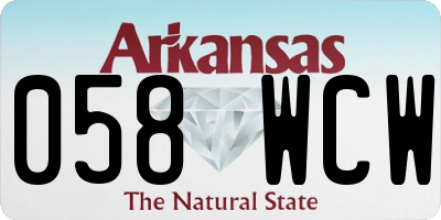 AR license plate 058WCW