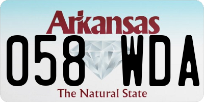 AR license plate 058WDA