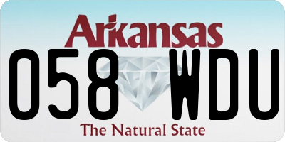 AR license plate 058WDU