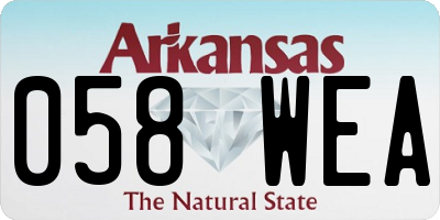 AR license plate 058WEA