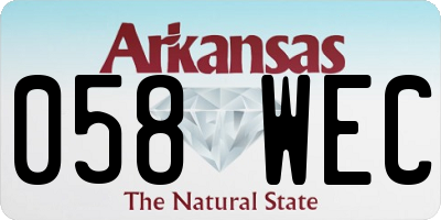 AR license plate 058WEC