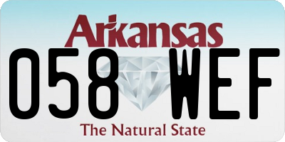 AR license plate 058WEF