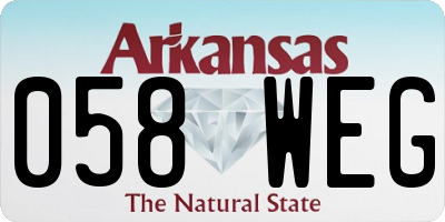 AR license plate 058WEG