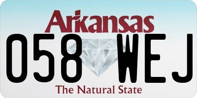 AR license plate 058WEJ